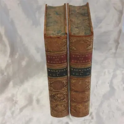 The History Of England By Lord Macaulay 2 Vol Set Fine Binding  Leather 1880 • £29.98