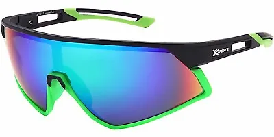 Oversized One Piece Blade Sports Shield Baseball Cycling Sunglasses Mirror XF17 • $9.95