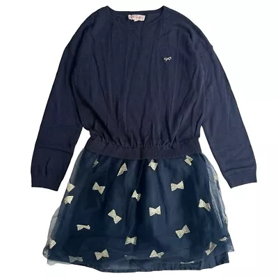 Lili Gaufrette Bow Dress 7-8 Years • £14