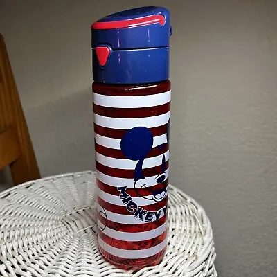 NWT Disney Parks Mickey Mouse Americana Striped Water Bottle 9.5”H • $10
