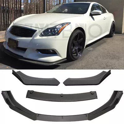 For Infiniti G37 Coupe Sedan Front Splitter Bumper Lip Chin Spoiler Carbon Fiber • $99.39