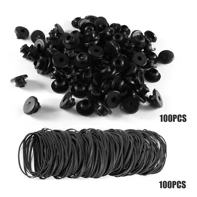 $7.70 • Buy 100 Black Grommets & 100 Black Rubber Bands Tattoo Needle Cushions Durable