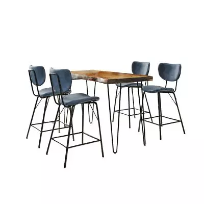 5 Piece Counter Height Dining Set With Modern Upholstered Faux Leather... • $693.64
