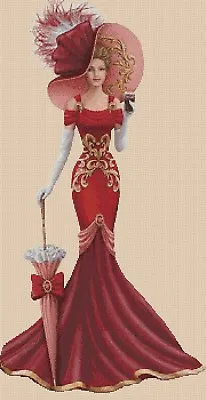 Elegant Lady Cross Stitch Chart  Elegant Lady EL156YY   Flowerpower37-uk • £4.80