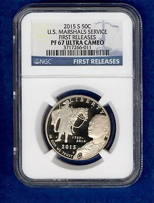 2015-S U.S. Marshals Service Commemorative Half Dollar NGC PF67 U.C • $0.99