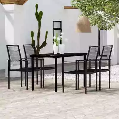 Garden Dining Set Black Furniture 140/80 Cm Table Length 3/5/7 Piece VidaXL • $831.99