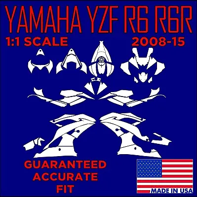 Yamaha YZF R6 R6R Sport Bike Vector Graphics Template 1:1 Scale EPS AI PDF • $9.99