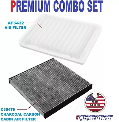 Premium Air Filter + Carbonized Cabin Filter For Toyota Camry Sienna Es330 Rx330 • $16.45