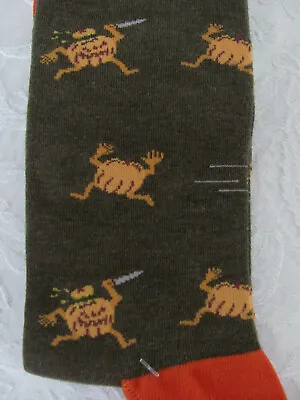 J.Crew Lightweight Critter Dress Socks-Killer Pumpkins-Green- Men's One Size-NWT • $13.59