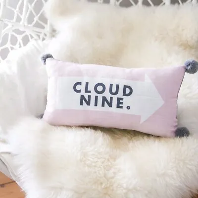 Zoella Lifestyle Cloud Nine Pink & Grey Pom Pom Cushion BNWT Christmas Birthday • £6.99