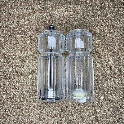 VINTAGE OLDE THOMPSON ACRYLIC/LUCITE SALT SHAKER & PEPPER MILL/GRINDER 5in • $20