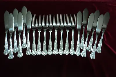 Silverplate Flatware Sheffield England EPNS Flatware Kings Pattern Fish Set • $159.99