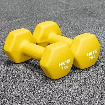 Metis Neoprene Hex Dumbbells [0.5Kg-10Kg] - Pair [Weight:: 7Kg] • $175.55