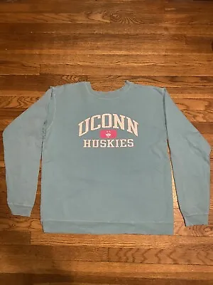 NCAA Uconn Huskies Crewneck Sweatshirt Size Large Women’s  - Aqua/Pink • $18