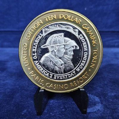 $24.99 • Buy Firefighter Paris Las Vegas Casino $10 Gaming Token  .999 Silver Limited Edition