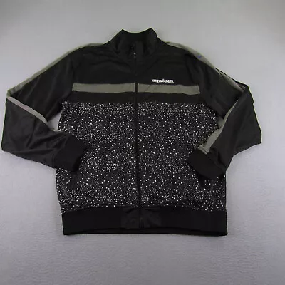 Ecko Unltd Jacket Mens Large Black Gray Full Zip Track Coat Speckled Fleck • $17.98