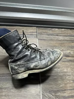 Vintage Cove Shoe Co 1982 Combat Boots Steel Toe Military Men's Size 8 Black • $39