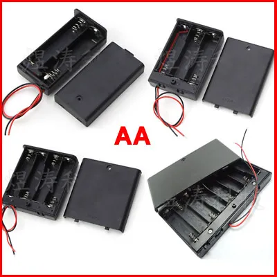 AA Battery Holder Box Storage Case 1 2 3 4 5 6 8 10 Cells Connector Multi Choice • £31.07