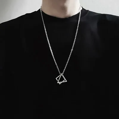 $2.46 • Buy For Men Geometric Necklace Pendant Necklace Fashion Jewelry Clavicle Chain