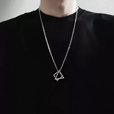 $2.46 • Buy For Men Geometric Necklace Pendant Necklace Fashion Jewelry Clavicle Chain
