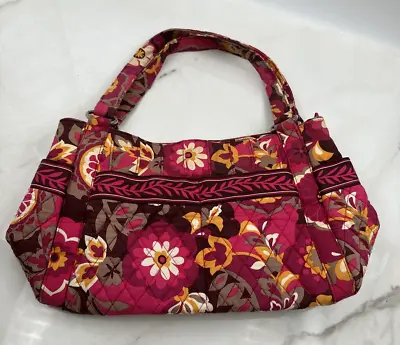 VERA BRADLEY ~ CARNABY (Retired 2009) Handbag Shoulder Bag Purse Tote Pink Brown • $36.95