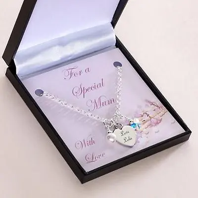 Engraved Heart Necklace With Your Choice Of Engraving & Personalised Gift Box • $51.06