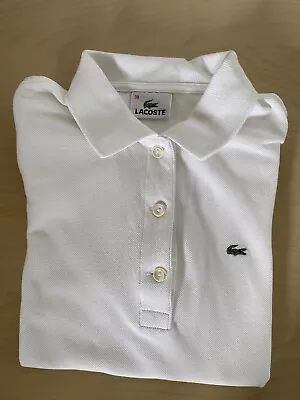 £20 • Buy Ladies Genuine Lacoste White Polo Shirt Size 38(10)