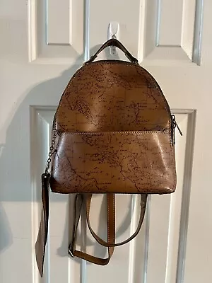 Patricia Nash Rust Heritage Montioni Convertible World Map Backpack • $75