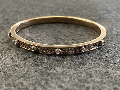 Michael Kors Rose Gold Tone Swarovski Crystal Oval Hinge Bangle Bracelet • $25