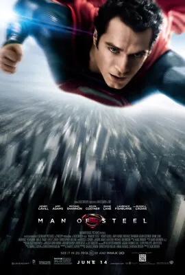 MAN OF STEEL ORIGINAL MOVIE POSTER DS FINAL 27x40 HENRY CAVILL SUPERMAN • $20