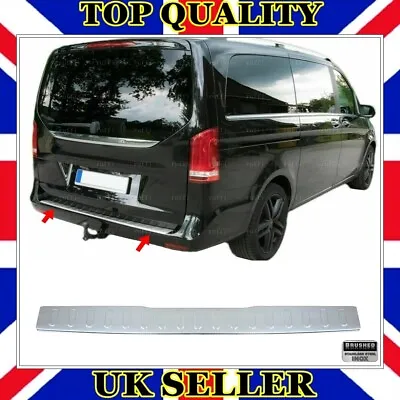 Chrome Rear Bumper Protector BRUSHED For Mercedes VITO W447 / V-CLASS 2014-UP • £27.90