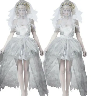 £19.99 • Buy Halloween Zombie Corpse Bride Fancy Dress Lady Princess Vampire Cosplay Costume