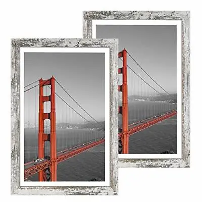 $63.67 • Buy Q.Hou 18x24 Picture Frames Wood Patten Distressed  Assorted Colors , Sizes 