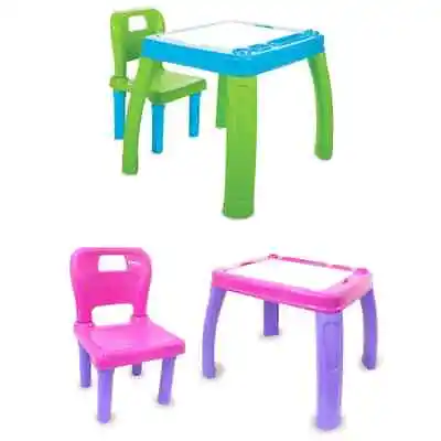 JAMARA Child Seat Group 2 Pieces Children's Table Children's Chair Children's Furniture Pink/blue Vid • £40.39