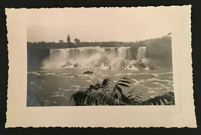 Vintage Unusual B&W Photo Tour Boat By Huge Niagara Falls #4210 • $4.99