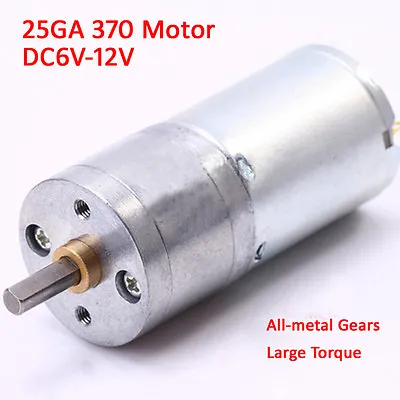 1Pcs DC6V-12V 25GA-370 Gear Motor With Metal Gear Low Speed High Torque For DIY • $9.99