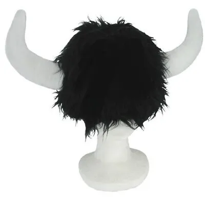 Furry Soft Viking Hat Cap W/Horns Halloween Costume Accessory Party Medieval • $10.99