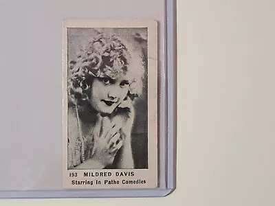 Strollers Cigarettes Mildred Davis #193 Tobacco Card • $4.73