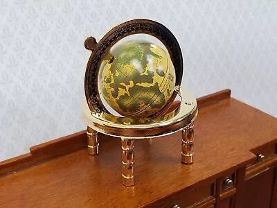 Miniature World Globe Gold Metal Decorative Accessory Metal Tiny Dollhouse Size • $16.99