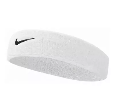 NIKE Swoosh Headband - One Size Fits All. White With Black Swoosh • $19.95