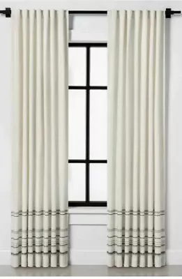 New Hearth And Hand Magnolia Sour Cream Gray Engineered Stripes Window Panel • $34.99
