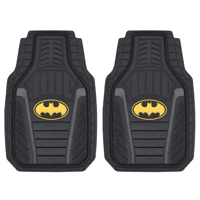Batman Armored All-Weather Rubber Car Floor Mats Durable Black Front Set 2PC • $39.90