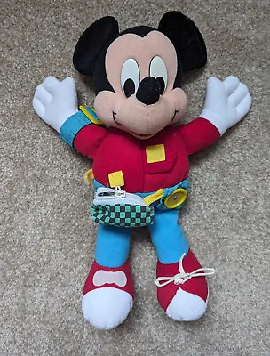 Disney Mickey Mouse Baby Activity Sensory Soft Toy 13 Inch Vintage 90s  • £5