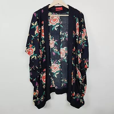 TIGERLILY Womens Size M Or 12 Floral Print Oversized Kimono Cardigan Jacket • $120