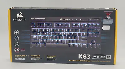 $95 • Buy Corsair K63 Wireless Mechanical Gaming Keyboard Blue LED Backlight Cherry MX Red