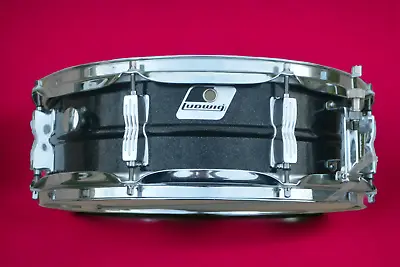 VINTAGE LUDWIG 5X14 BLACK GALAXY ALUMINUM ACROLITE SNARE DRUM For YOUR SET! K55 • $539.48