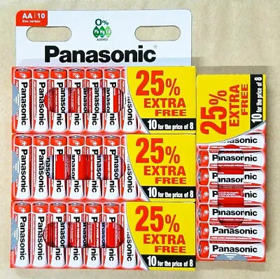 40x AA Genuine PANASONIC Zinc Carbon Batteries - New R6 LR6 1.5V Longest Expiry • £6.85