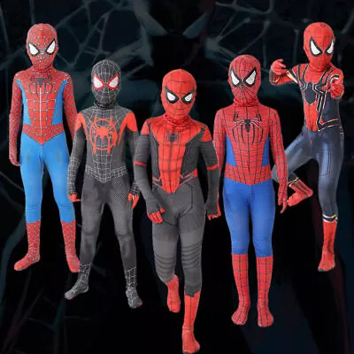 Superhero Spiderman Kids Baby Boys Miles Morales Costume Cosplay Romper Outfits • £8.99