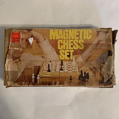 Vintage Magnetic Chess Set W/ Orignal Box - Portable Chess Set • $17.49