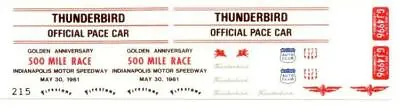 Fred Cady 215 61 Thunderbird Indianapolis 500 Pace Car Decal • $9.75